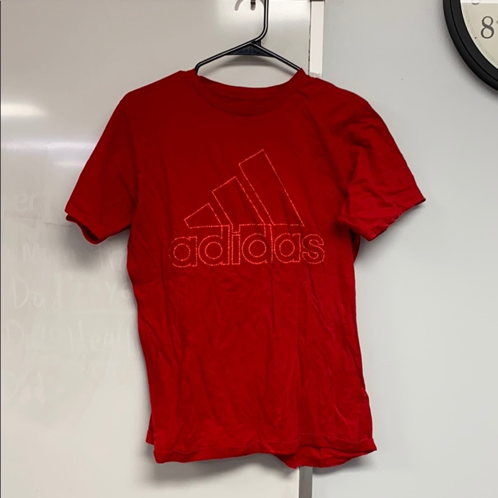 Red adidas tee